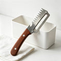 Barakome Multifunctional Kitchen Peeler — Stainless Steel with Wooden Handle